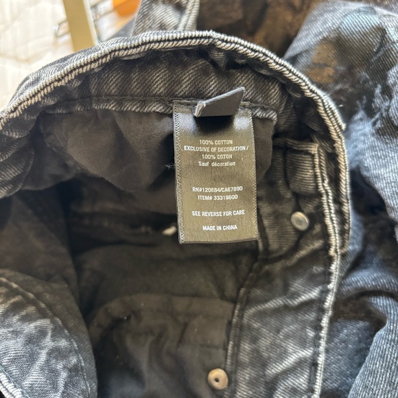 Hot Topic | 7 | Black Washed Wide Leg Cargo Jeans | Distressed Grunge Alt Pants - Picture 5 of 13